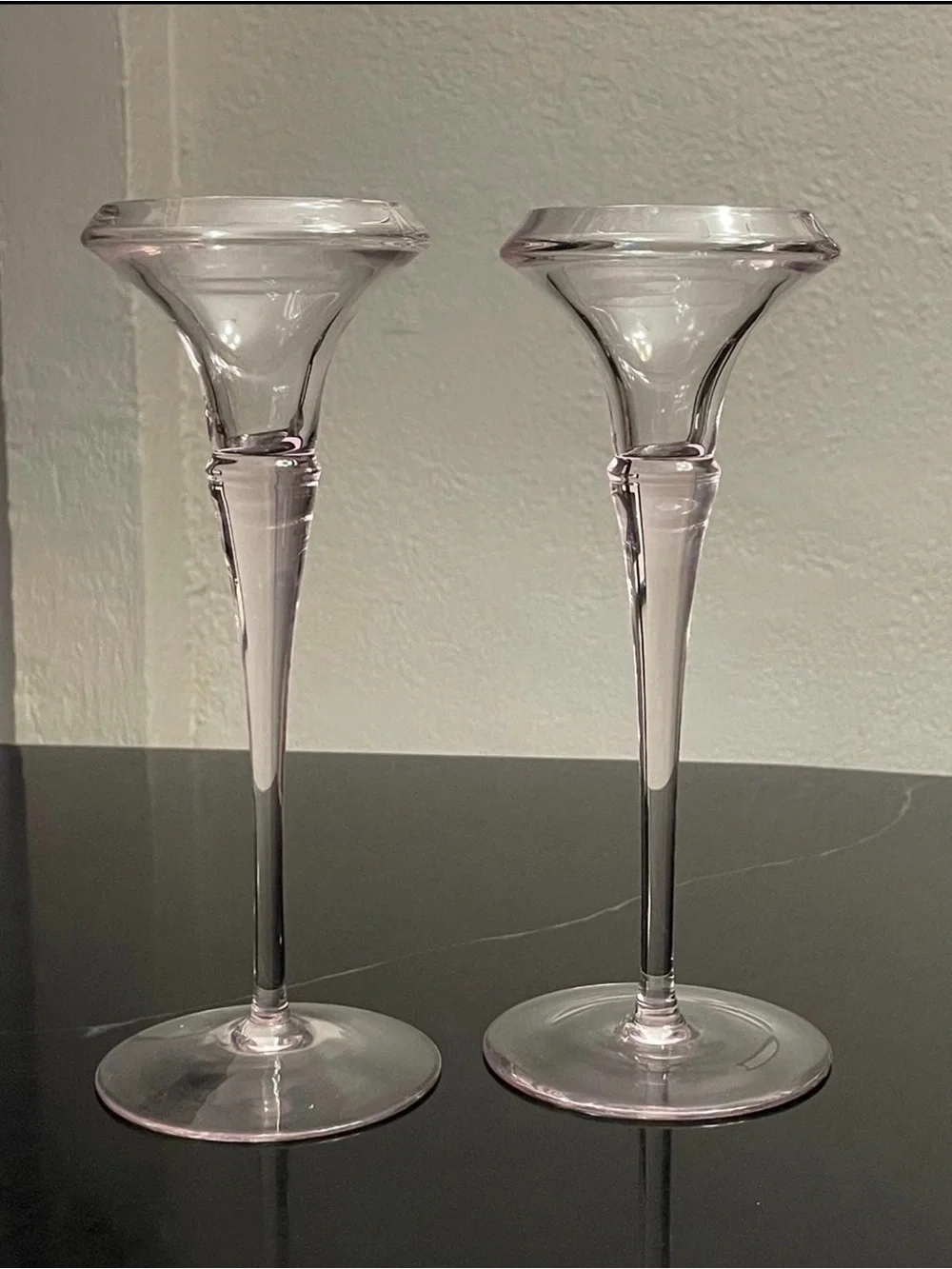 Oneida candle holders light pink